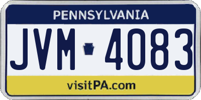 PA license plate JVM4083