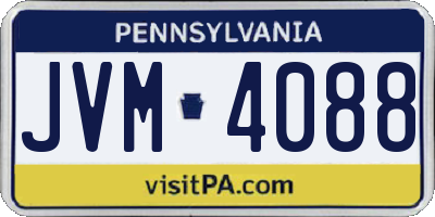 PA license plate JVM4088