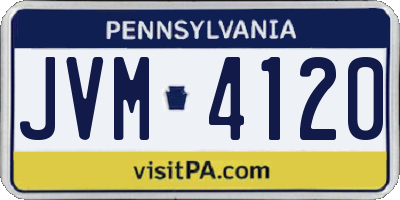 PA license plate JVM4120