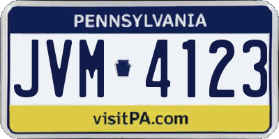 PA license plate JVM4123