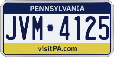 PA license plate JVM4125