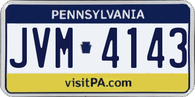 PA license plate JVM4143