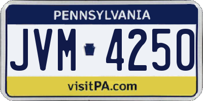 PA license plate JVM4250