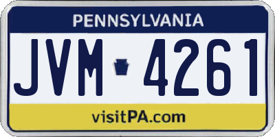 PA license plate JVM4261