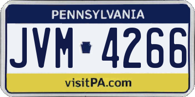 PA license plate JVM4266