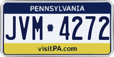 PA license plate JVM4272