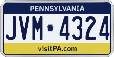 PA license plate JVM4324