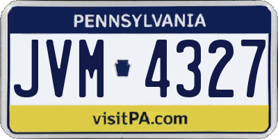 PA license plate JVM4327