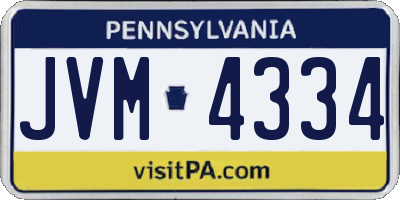 PA license plate JVM4334
