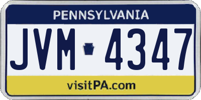 PA license plate JVM4347