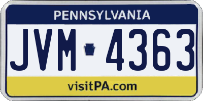 PA license plate JVM4363