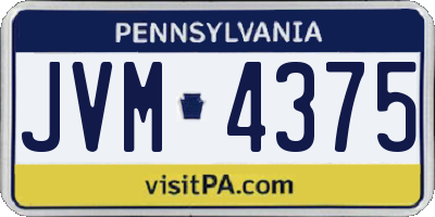 PA license plate JVM4375