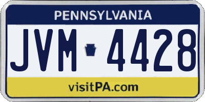PA license plate JVM4428