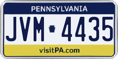 PA license plate JVM4435