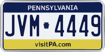 PA license plate JVM4449