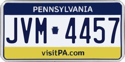 PA license plate JVM4457