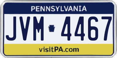 PA license plate JVM4467