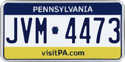 PA license plate JVM4473