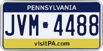 PA license plate JVM4488