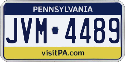 PA license plate JVM4489
