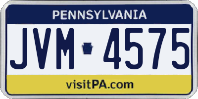 PA license plate JVM4575
