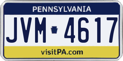 PA license plate JVM4617
