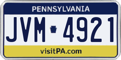 PA license plate JVM4921