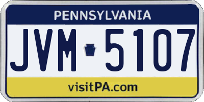 PA license plate JVM5107