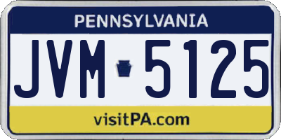 PA license plate JVM5125
