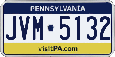 PA license plate JVM5132