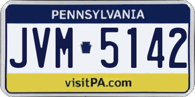 PA license plate JVM5142