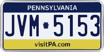 PA license plate JVM5153