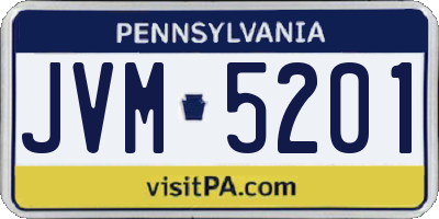 PA license plate JVM5201