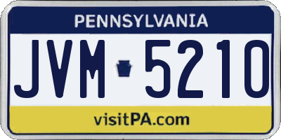 PA license plate JVM5210
