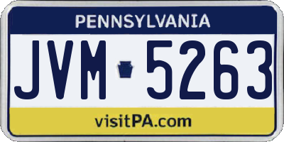 PA license plate JVM5263