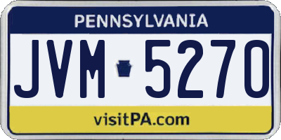PA license plate JVM5270