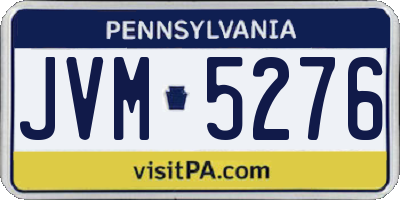 PA license plate JVM5276