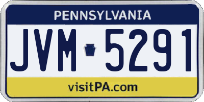 PA license plate JVM5291