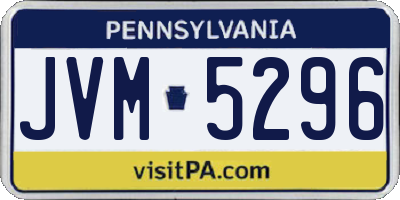 PA license plate JVM5296