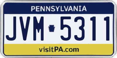 PA license plate JVM5311
