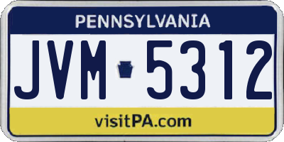 PA license plate JVM5312