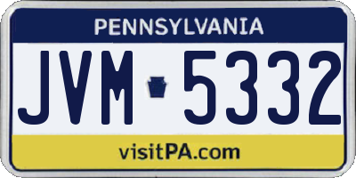 PA license plate JVM5332