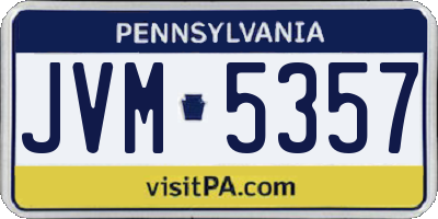 PA license plate JVM5357