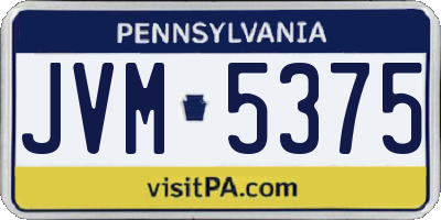 PA license plate JVM5375
