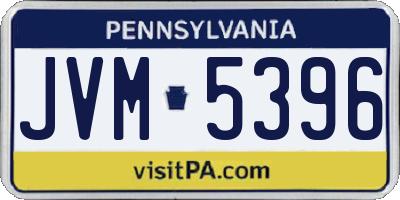 PA license plate JVM5396