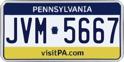 PA license plate JVM5667