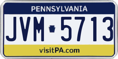 PA license plate JVM5713