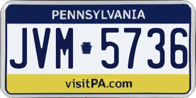 PA license plate JVM5736