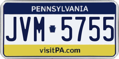 PA license plate JVM5755