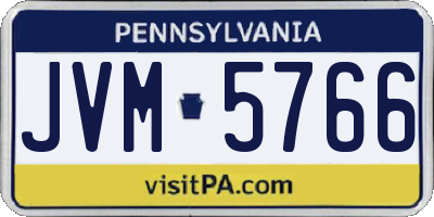 PA license plate JVM5766